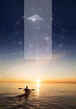 大藍(lán)色星空大海光榮海報(bào)背景