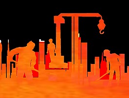 清新橘色工地建筑勞動節(jié)節(jié)日元素