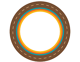 卡通圓環(huán)公路矢量元素