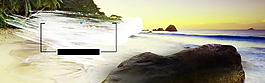 夏日海灘促銷背景banner