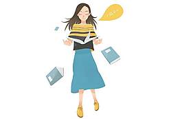 手繪美女書(shū)本元素