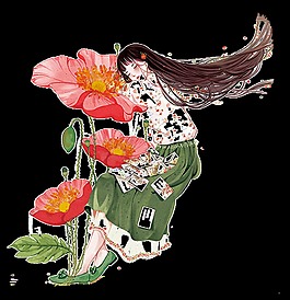 清新少女荷塘立夏節(jié)氣元素
