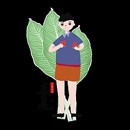 清新小男孩立夏二十四節(jié)氣