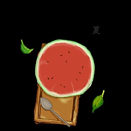 清涼西瓜立夏二十四節(jié)氣元素
