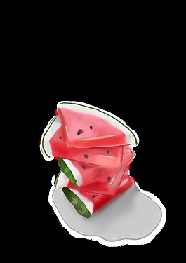 清新水彩西瓜立夏節(jié)氣元素