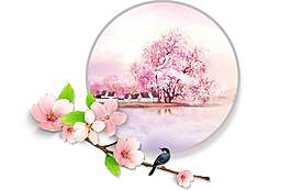 中國團扇花鳥元素