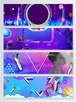 紫色勞動(dòng)節(jié)促銷banner背景