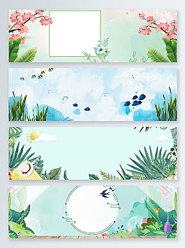 唯美夏季上新banner背景