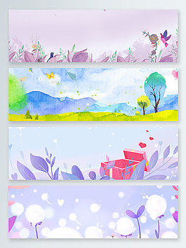 紫色夢(mèng)幻夏季上新banner背景