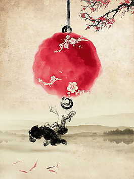 中國風(fēng)淺色花朵背景