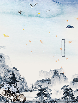 中式淡雅水墨山水傳統(tǒng)文化背景