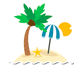 夏季度假小島矢量素材