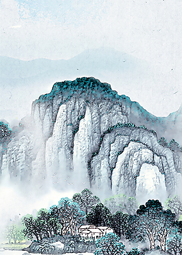 中國風(fēng)山水意境裝飾畫背景