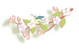 手繪清新花鳥圖元素