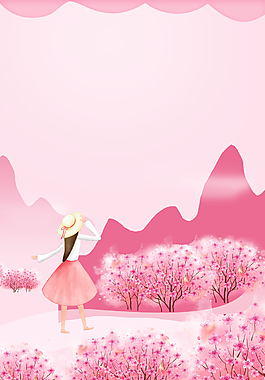 唯美浪漫櫻花節(jié)旅游背景