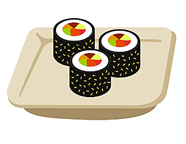 卡通日式壽司矢量元素