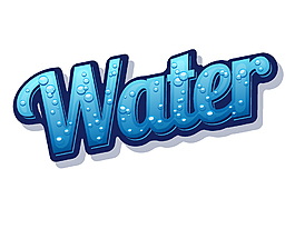 卡通字母水矢量元素