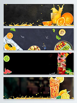 水果汁夏季食品banner背景