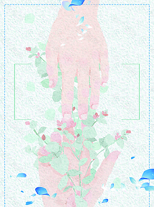 藍(lán)色水彩風(fēng)清新唯美情人節(jié)背景
