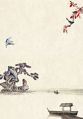 中國風(fēng)山水意境裝飾畫背景