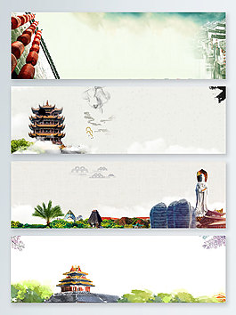 高塔世界古跡旅游banner背景