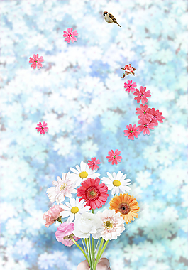 創(chuàng)意小清新花朵花卉背景