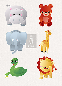 可愛卡通動(dòng)物AI素材