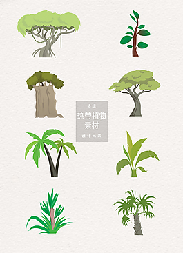 矢量熱帶植物素材