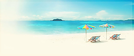 海滩淘宝淡雅促销海报背景
