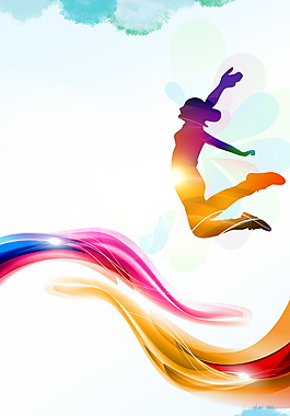 五彩超越梦想人物幻影海报背景素材