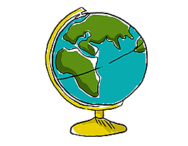 手繪地球儀元素