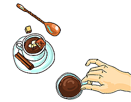 抽象食物咖啡元素