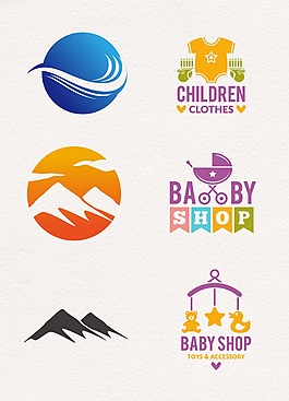 山脉婴儿logo装饰