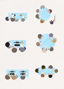 商務(wù)人物辦公圖案