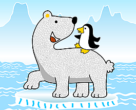 可愛軟萌北極熊動物兒童插畫