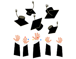 卡通畢業(yè)學(xué)士服元素