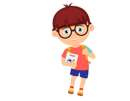 矢量小學生元素