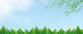 端午節(jié)文藝竹葉藍(lán)天背景