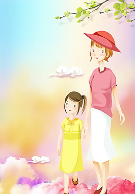 時尚粉色創(chuàng)意母親節(jié)背景素材