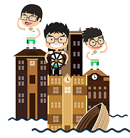 高考沖刺卡通人物元素
