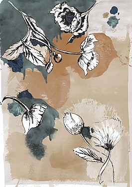 藝術(shù)水彩繪植物背景