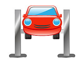 手繪紅色汽車出行矢量圖