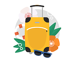 卡通休閑旅游元素