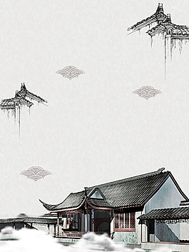 中國風(fēng)傳統(tǒng)黑白色山水風(fēng)景背景