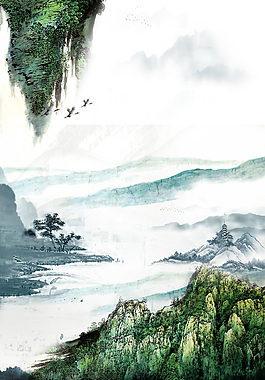 中國(guó)風(fēng)水墨山水畫(huà)背景
