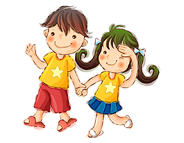 手繪卡通卡愛小女孩兒童節(jié)元素矢量圖