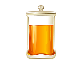 矢量玻璃瓶装土蜂蜜元素图