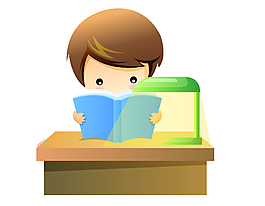 矢量熱愛讀書的小學(xué)生