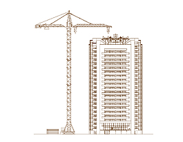 簡繪樓房建筑施工矢量元素