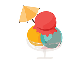 卡通美味冰激凌矢量元素